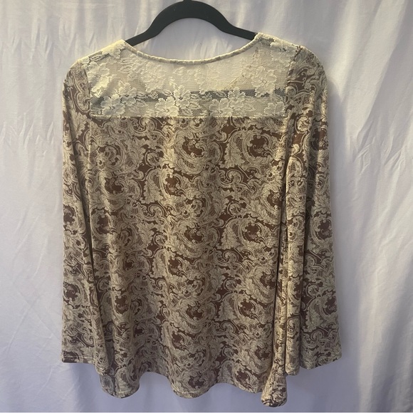 Easel Flowy Bell Sleeve Small Boho Floral Lace Botanical Artsy Fairy Whimsical - Picture 7 of 11